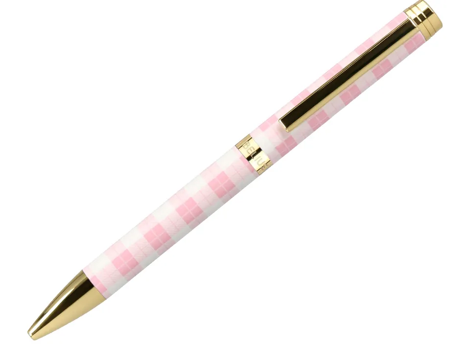 Stylo-bille belius picnic aluminium encre bleue coloris rose dore boite design