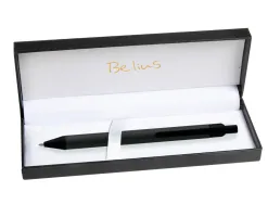 Stylo-bille belius postdam coloris noir corps en fibre de charbon encre bleue