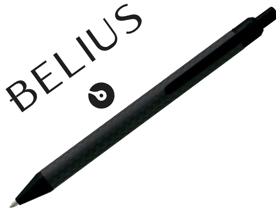 Stylo-bille belius postdam coloris noir corps en fibre de charbon encre bleue