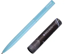 Stylo-bille belius rocket b monochrome sans agrafe encre bleue coloris bleu dans coffret cadeau original cylindrique
