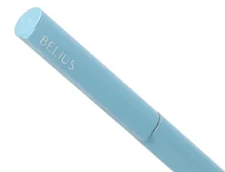 Stylo-bille belius rocket b monochrome sans agrafe encre bleue coloris bleu dans coffret cadeau original cylindrique