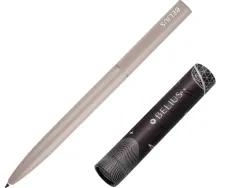 Stylo-bille belius rocket b monochrome sans agrafe encre bleue coloris gris dans coffret cadeau original cylindrique