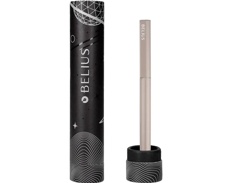 Stylo-bille belius rocket b monochrome sans agrafe encre bleue coloris gris dans coffret cadeau original cylindrique