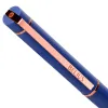 Stylo-bille belius rose aluminium details et attributs or rose encre bleue coloris bleu electrique dans coffret cadeau