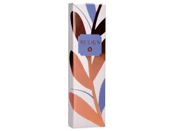 Stylo-bille belius rose aluminium details et attributs or rose encre bleue coloris bleu electrique dans coffret cadeau