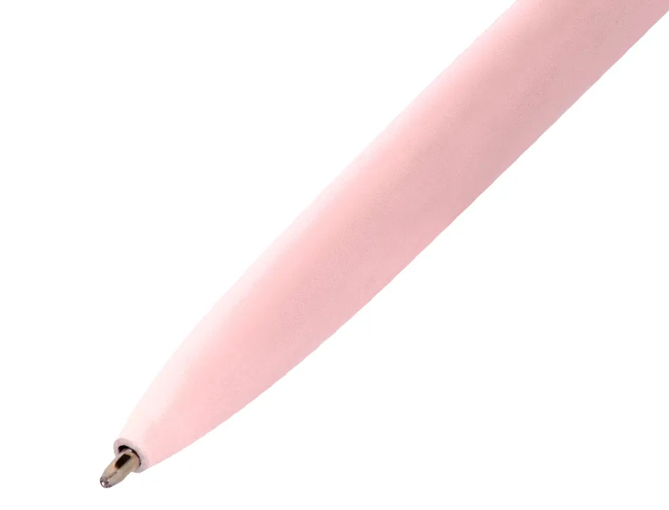 Stylo-bille belius rose aluminium details et attributs or rose encre bleue coloris rose dans coffret cadeau