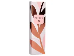 Stylo-bille belius rose aluminium details et attributs or rose encre bleue coloris rose dans coffret cadeau