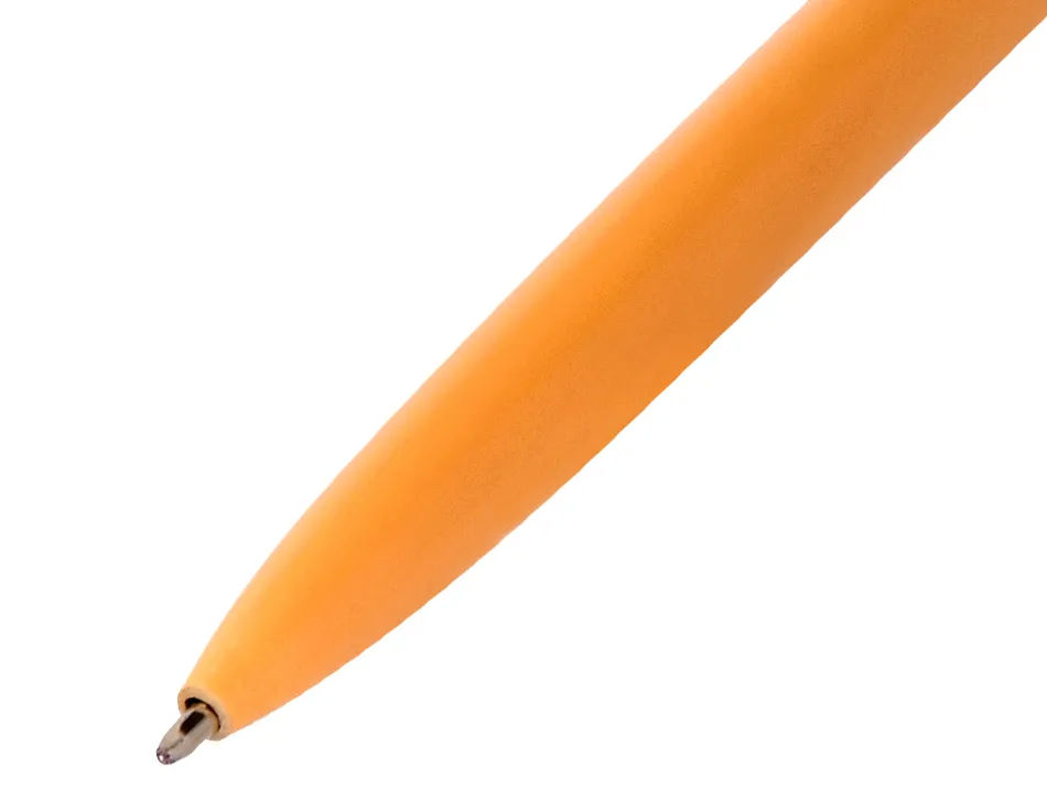 Stylo-bille belius rose aluminium details et attributs or rose encre bleue coloris orange dans coffret cadeau