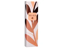 Stylo-bille belius rose aluminium details et attributs or rose encre bleue coloris orange dans coffret cadeau