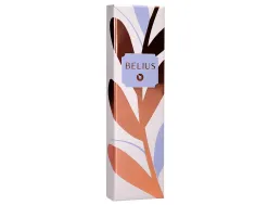 Stylo-bille belius rose aluminium details et attributs or rose encre bleue coloris lavande dans coffret cadeau