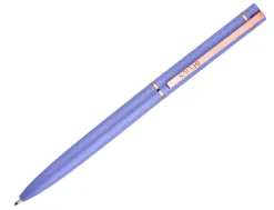 Stylo-bille belius rose aluminium details et attributs or rose encre bleue coloris lavande dans coffret cadeau