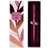 Stylo-bille belius rose corps aluminium encre bleue coloris bordeaux or rose boite design