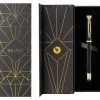 Stylo-bille belius soiree aluminium details et attributs or encre bleue coloris noir dans coffret cadeau