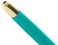 Stylo-bille belius soiree aluminium details et attributs or encre bleue coloris turquoise dans coffret cadeau