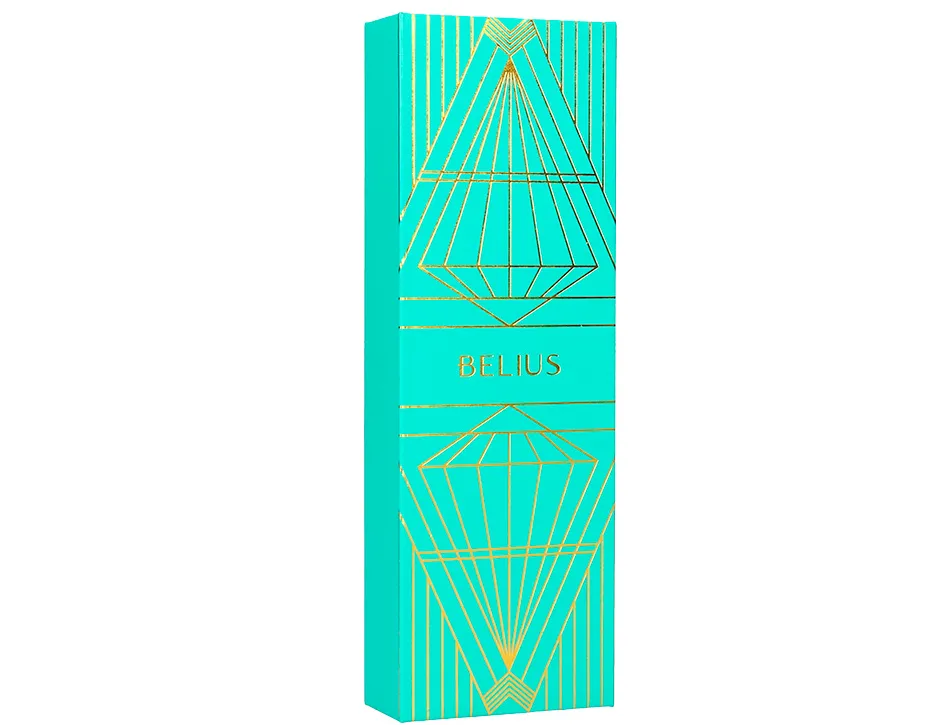 Stylo-bille belius soiree aluminium details et attributs or encre bleue coloris turquoise dans coffret cadeau