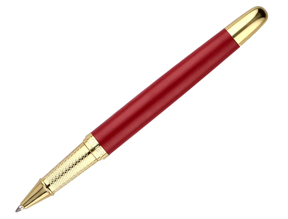Stylo-bille belius soiree aluminium details et attributs or encre bleue coloris bordeaux dans coffret cadeau