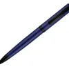 Stylo-bille belius turbo aluminium texture pointillee attributs noir encre bleue coloris bleu dans coffret cadeau