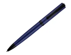 Stylo-bille belius turbo aluminium texture pointillee attributs noir encre bleue coloris bleu dans coffret cadeau