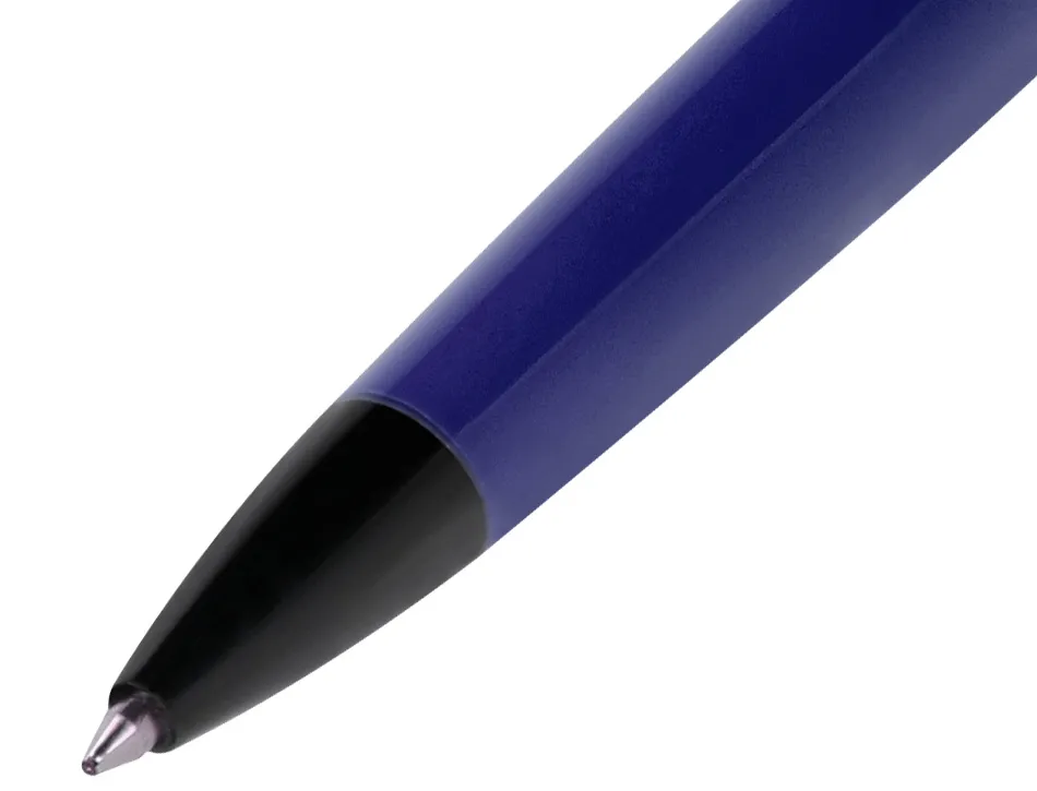 Stylo-bille belius turbo aluminium texture pointillee attributs noir encre bleue coloris bleu dans coffret cadeau