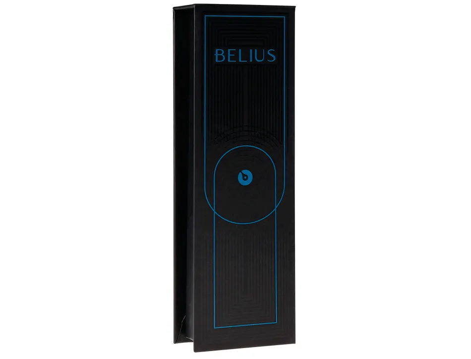 Stylo-bille belius turbo aluminium texture pointillee attributs noir encre bleue coloris bleu dans coffret cadeau