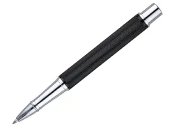 Stylo-bille belius turbo aluminium texture pointillee attributs argent encre bleue coloris noir dans coffret cadeau