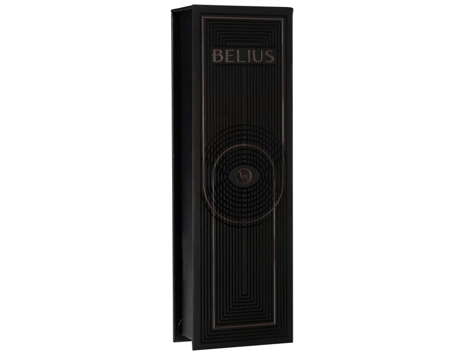 Stylo-bille belius turbo monochrome aluminium texture pointillee encre bleue coloris noir dans coffret cadeau