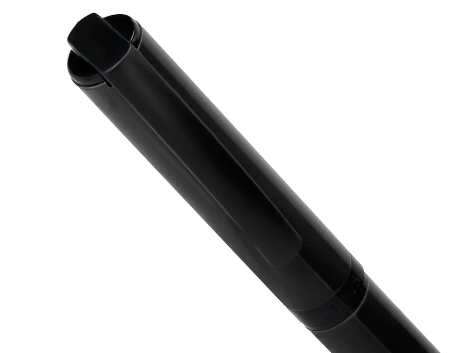 Stylo-bille belius turbo monochrome aluminium texture pointillee encre bleue coloris noir dans coffret cadeau