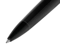 Stylo-bille belius turbo monochrome aluminium texture pointillee encre bleue coloris noir dans coffret cadeau