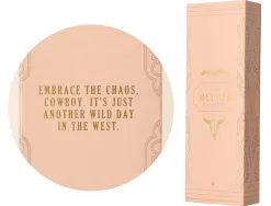 Stylo-bille belius wild west aluminium encre bleue attributs dores coloris creme coffret design