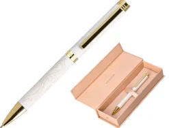 Stylo-bille belius wild west aluminium encre bleue attributs dores coloris creme coffret design