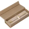 Stylo-bille belius wild west aluminium encre noire attributs dores coloris beige coffret design