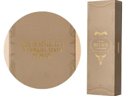 Stylo-bille belius wild west aluminium encre noire attributs dores coloris beige coffret design