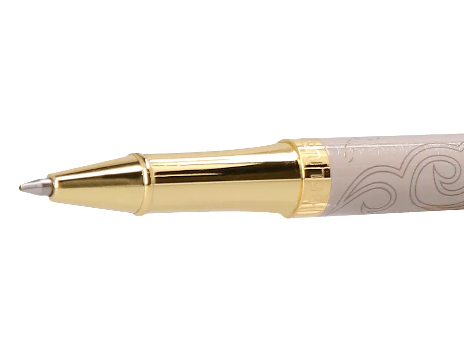 Stylo-bille belius wild west aluminium encre noire attributs dores coloris beige coffret design