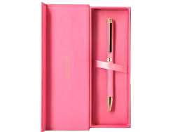 Stylo-bille belius wild west aluminium encre bleue coloris rose dore boite design
