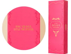 Stylo-bille belius wild west aluminium encre bleue coloris rose dore boite design