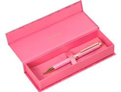 Stylo-bille belius wild west aluminium encre bleue coloris rose dore boite design