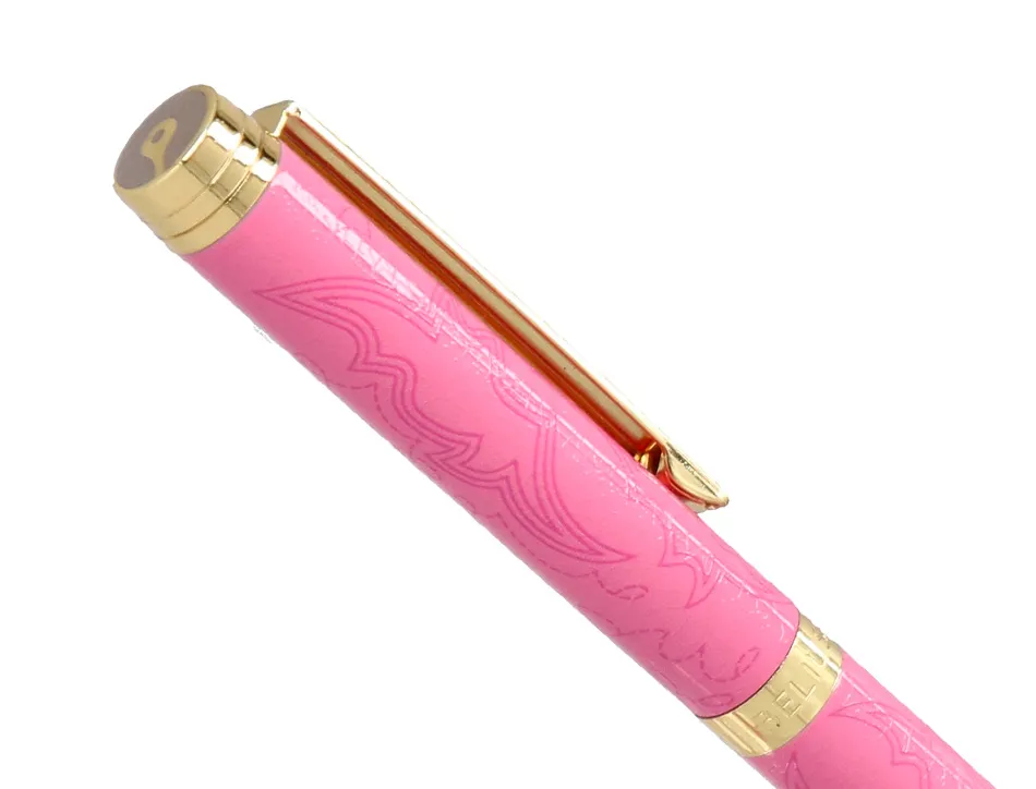 Stylo-bille belius wild west aluminium encre bleue coloris rose dore boite design