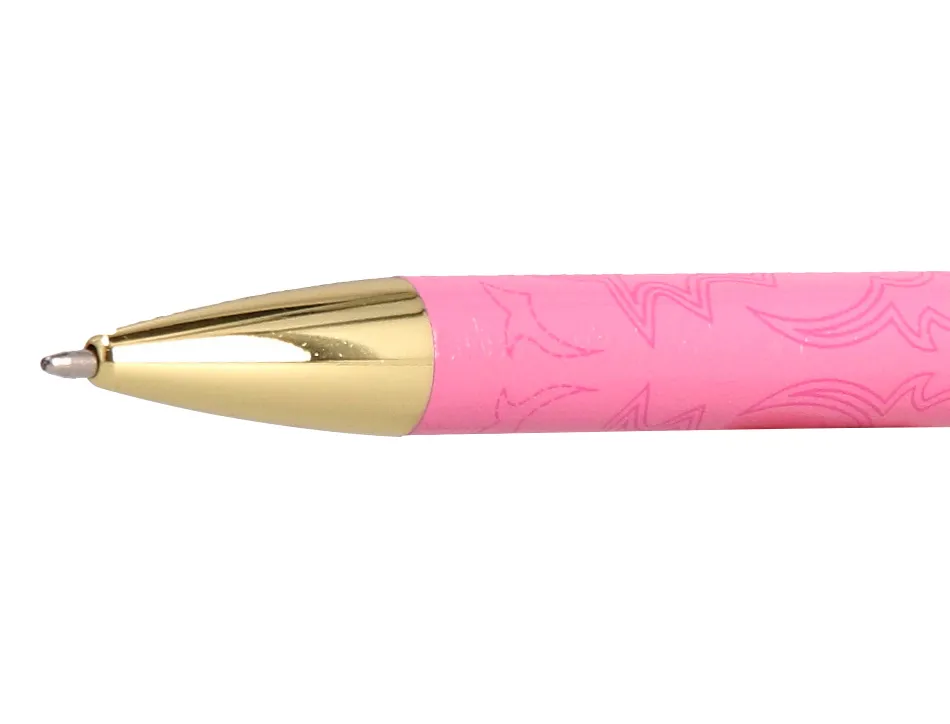 Stylo-bille belius wild west aluminium encre bleue coloris rose dore boite design