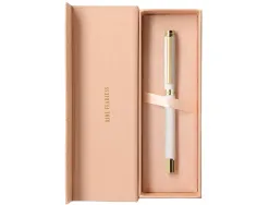 Stylo-bille belius wild west aluminium encre noire attributs dores coloris creme coffret design