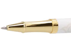 Stylo-bille belius wild west aluminium encre noire attributs dores coloris creme coffret design