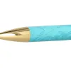 Stylo-bille belius wild west aluminium encre bleue coloris bleu turquoise boite design