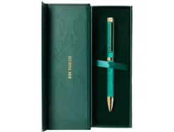 Stylo-bille belius wild west aluminium encre bleue coloris vert dore boite design