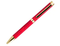 Stylo-bille belius wild west aluminium encre bleue coloris bordeaux dore boite design