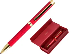 Stylo-bille belius wild west aluminium encre bleue coloris bordeaux dore boite design