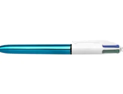 Stylo-bille bic 4 colours shine bleu pointe moyenne couleur classique