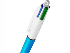 Stylo-bille bic 4 colours shine bleu pointe moyenne couleur classique