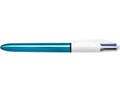 Stylo-bille bic 4 colours shine bleu pointe moyenne couleur classique