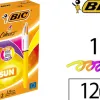 Stylo-bille bic 4 colours sun pointe moyenne 1mm couleurs fun violet/rose/jaune fluo/orange