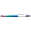Stylo-bille bic 4 couleurs retractables irise pointe moyenne 1,0mm