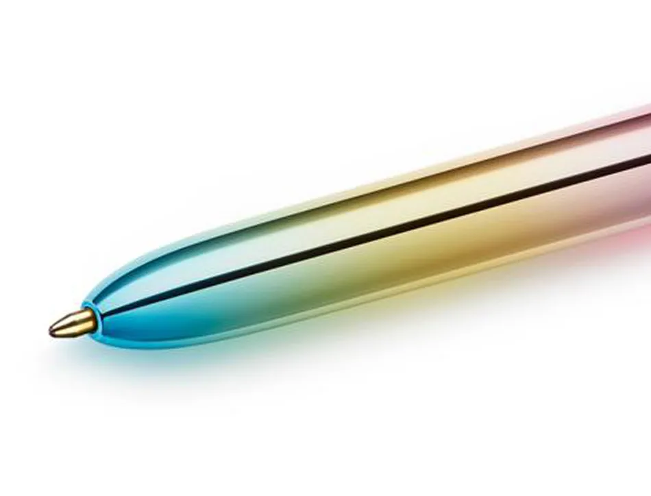 Stylo-bille bic 4 couleurs retractables irise pointe moyenne 1,0mm